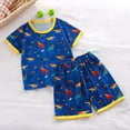 thumbnail image 2 of Ulanda Baby Pajamas Set, 2-Piece Short Sleeve Sleepwear, Soft Breathable Printed Pajamas 18 Months–7 (Blue, 1-2 Years), 2 of 3