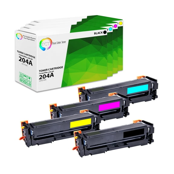 TCT 204A Toner Cartridge 4 Pack - Premium Compatible Replacement for HP 204A CF510A CF511A CF512A CF513A