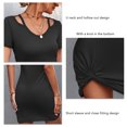 thumbnail image 3 of Vestido Delgado Para Mujer, Estilo Camiseta, Cuello Ahuecado, Vestido De Manga Corta, Color Puro, Amigable Con La Piel Para Fiestas Ccdes Otros, 3 of 5