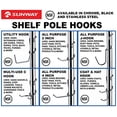 thumbnail image 4 of Shelf Pole Hooks 5-Pack | J-Hook Chrome | Best Solution for Garage Shelving Storage Organization | Use with Metal or Wire Shelves and Racks | Heavy Du, 4 of 4