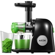 Aicok Juicer Machines, Slow Masticating Juicer with Higher Juice Yield and Drier Pulp For Vegetables and Fruits- Easy to Use and Clean | 150-Watt | Quiet Motor & Reverse Function | BPA-Free