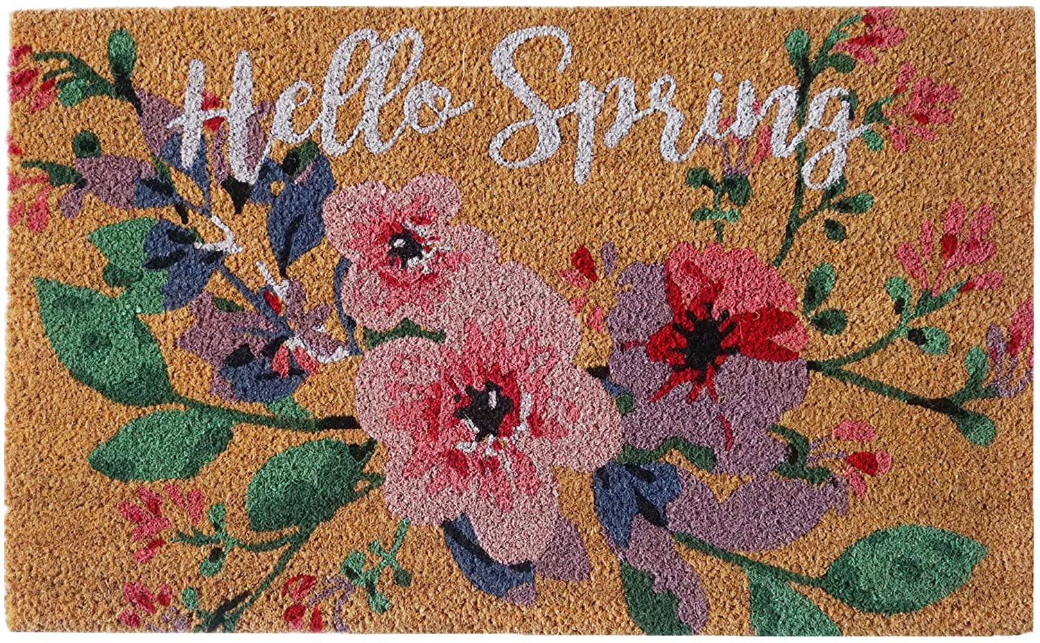 Natural Coir Doormat Indoor Outdoor, Easy Clean LowProfile Waterproof