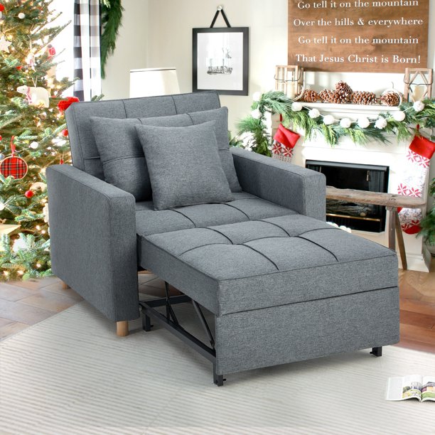 AECOJOY 3in1 Convertible Chair Bed Sleeper & Futon Sofa Bed Chair for