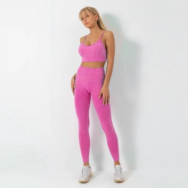Traje de Yoga para mujer, Sujetador deportivo, Tops cortos, mallas, conjunto de dos piezas, ropa de gimnasio, Fitness, correr, camisetas realzadoras, pantalones, conjuntos de entrenamiento