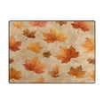 thumbnail image 2 of Non-Slip Area Rug 80x58in Indoor Washable Floor Mats Carpet Printed for Living Room, Bedroom, Home Decor Orange Autumn Leaves Pattern, 2 of 7