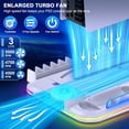 thumbnail image 3 of Estación de refrigeración para PS5 Pro y Slim con estación de carga para mandos de PlayStation 5, ventilador de refrigeración de 3 niveles, luz RGB, almacenamiento para 15 juegos, 3 of 7