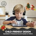 thumbnail image 6 of ONTA Kids Headphones for Boys Girls - Child Student Headset Wired plug Toddler Earphones School Teen on Ear for Computer | Laptop | Plane Travel | Game, black, 6 of 10