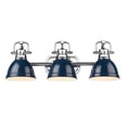 thumbnail image 3 of Yep by Golden Lighting Duncan 3-light Vanity in Chrome and Navy Blue shade, 3 of 4