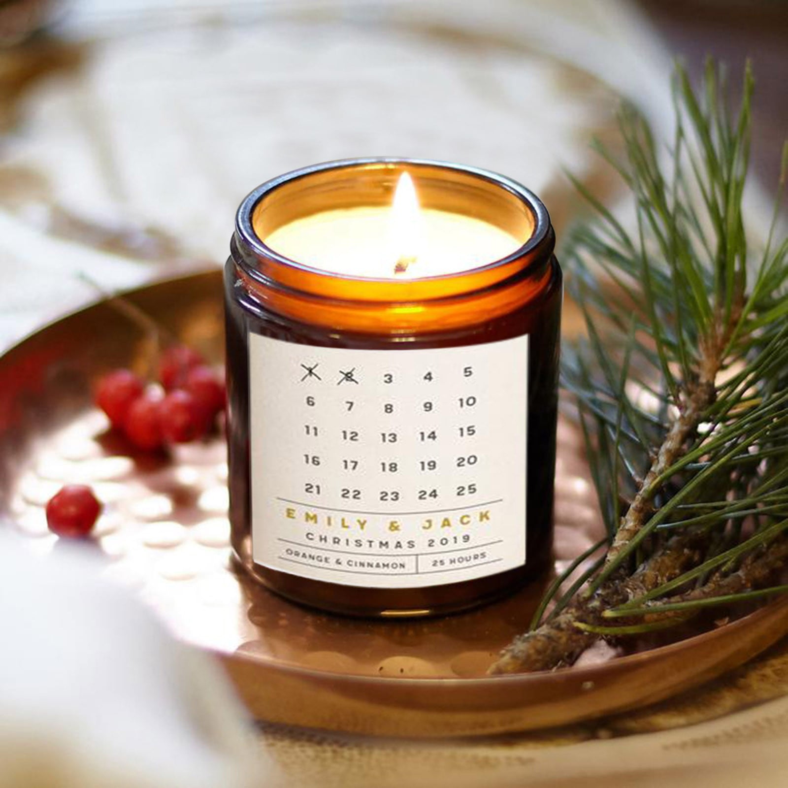 TANGNADE Christmas Decorations Home Decor Citronella Candles Outdoor Candle Scented Premium Paraffin Grade Candle Soy Scented Candles Gift 2PC