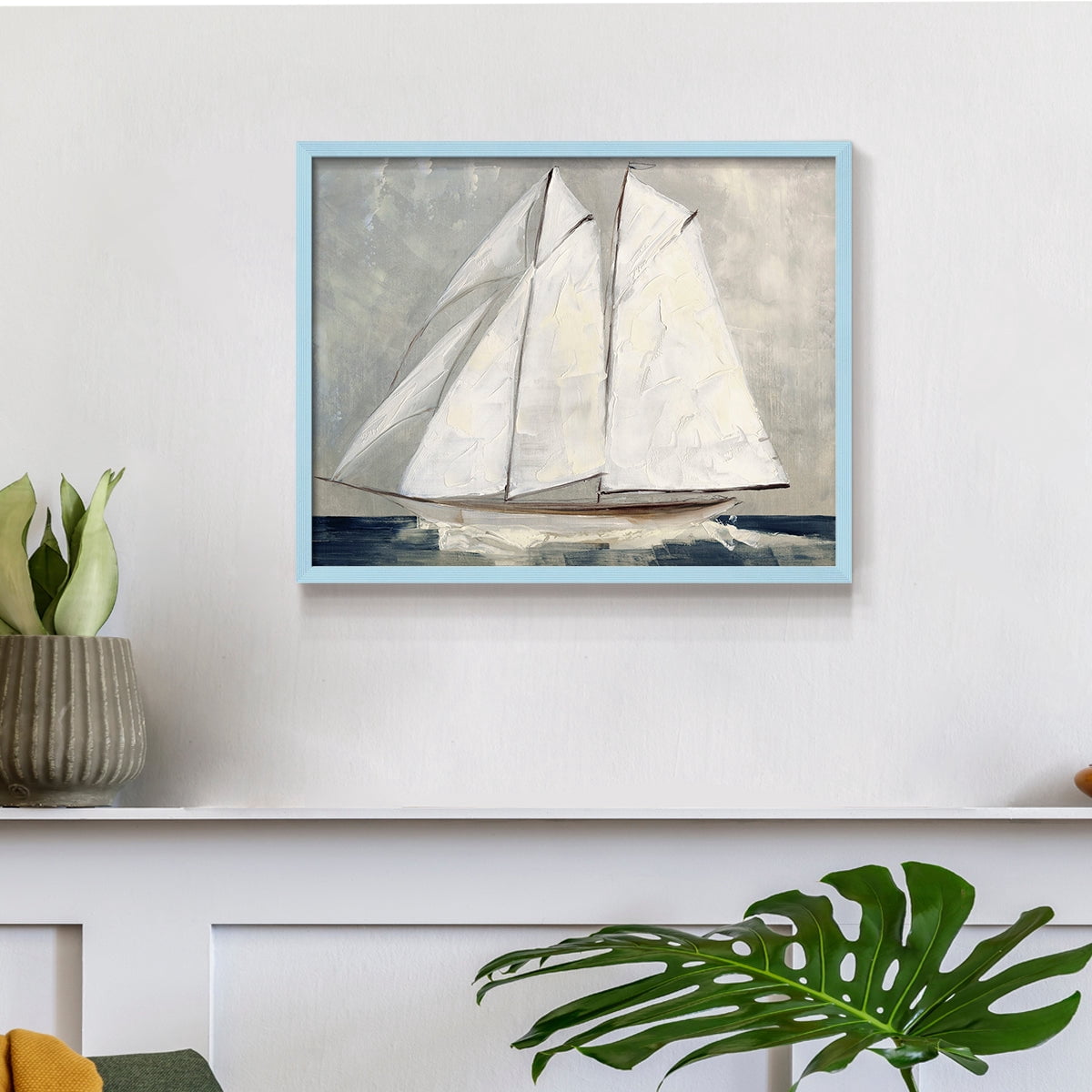 Setting Sail by Sally Swatland - Restickable Framed Giclée Print