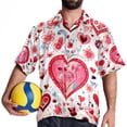 thumbnail image 4 of Valentine's Day Love Men's Casual Poplin Button Down Short Sleeve Hawaiian Beach Shirt, 4 of 6