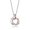 Rose Gold, variant on Triple Interlocking Rings Pendant Necklace, Black & Silver Necklace with Cubic Zirconia, Non-Tarnish Unisex Jewelry for Daily Wear & Gifting