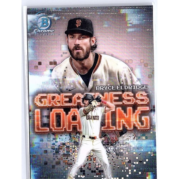 Collectible 2025 Bowman Chrome Greatness Loading Bryce Eldridge GL-25 Baseball Card Topps San Francisco Giants San Francisco Giants MLB Baseball Trading Card