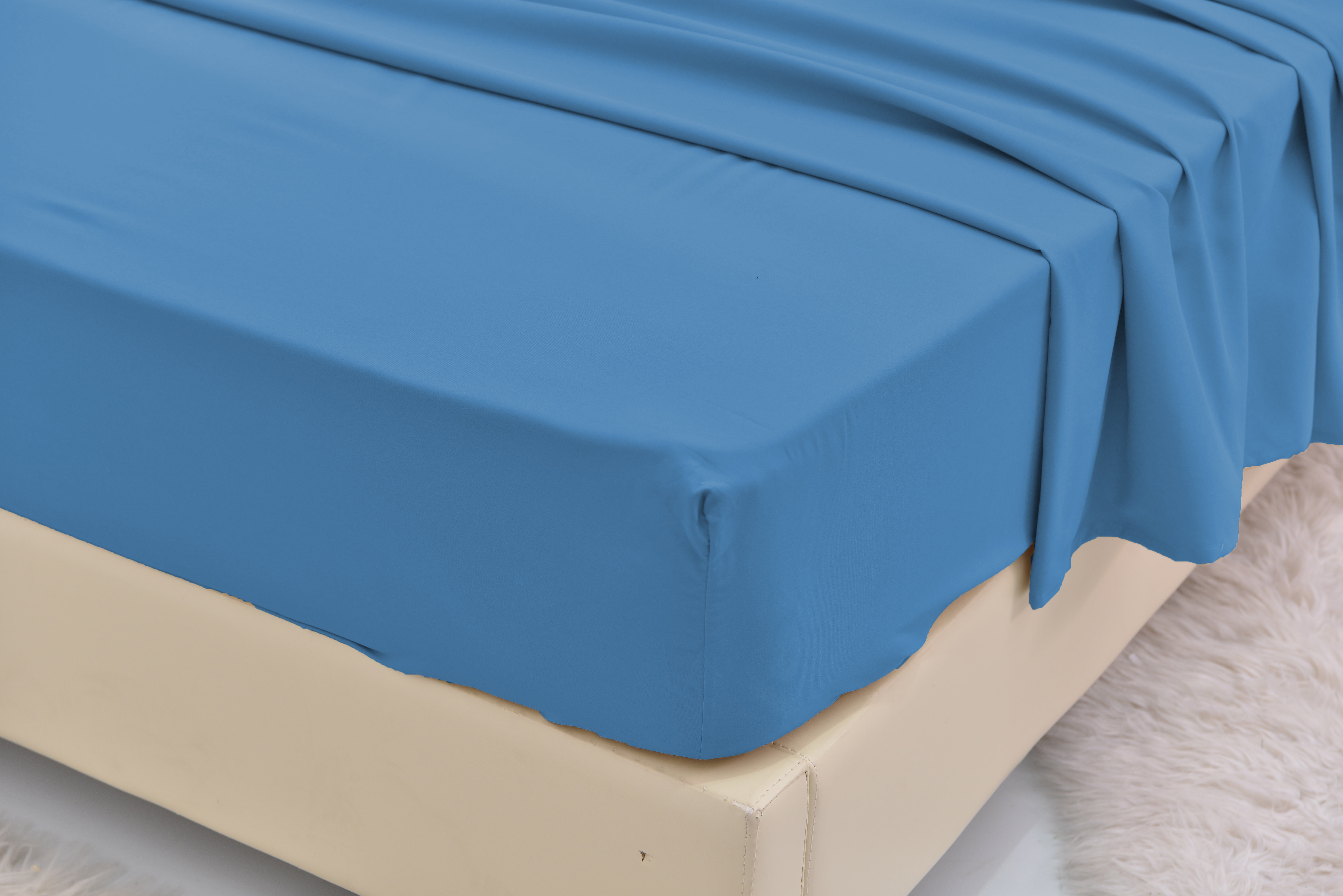 Full Size Bamboo Derived Rayon Bed Sheet Set - Softer than Cotton Sheets Full Size - Wrinkle Free - 16" Deep Pockets - 4 Piece - 1 Fitted Sheet, 1 Flat, 2 Pillowcases Full Blue
