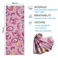 thumbnail image 2 of Strawberry Plants Fruit Dessert Milk Pink Pattern Hot Yoga Mat Towel Non Slip for Hot Yoga - Quick-Drying Yoga Mat Cover with 4 Corner Pockets with Travel Bag - Hot Yoga Towel Non Slip 74"x26", 2 of 6
