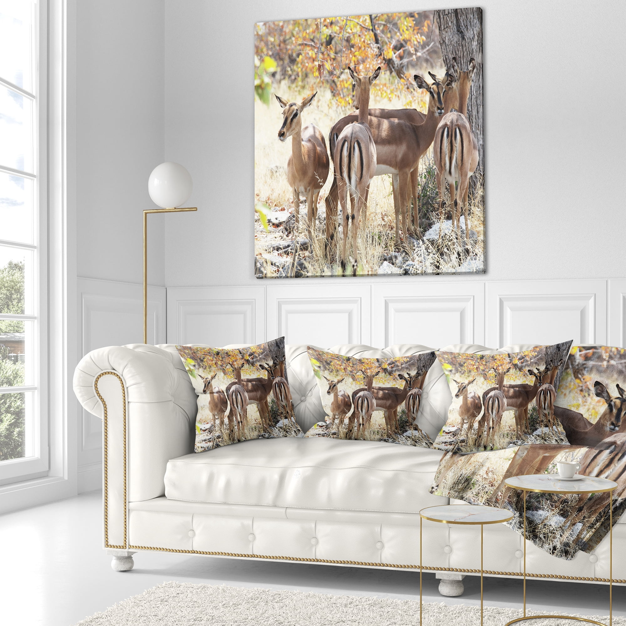 Designart 18" x 18" Brown Polyester Throw Pillow