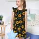 thumbnail image 4 of Balery Flower (2) Camisón de princesa para niñas, pijama de algodón con mangas abullonadas, suave y bonito.-Medium, 4 of 6