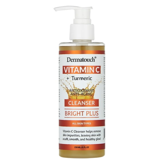 Dermatouch Vitamin C & Turmeric Face Wash Anti-Aging Gentle Cleanser, 8 fl Oz