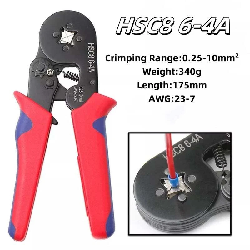 PRIME - 0.25-10Mm² Ferrule Terminal Hand Wire Cord End Crimper Crimp Crimping Tool Plier