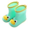 thumbnail image 3 of KPOPLK Kids Rain Boots Toddler Boys Girls Lightweight Easy-On Rubber Boots Waterproof with Pull Handles Cute Animal Print(Mint Green,6.5), 3 of 5