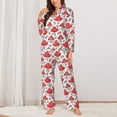 thumbnail image 2 of Balery Amanita Red Mushroom Conjunto de Pijama con Estampado para Mujer, Conjunto de Dos Piezas con Manga Larga, Ropa de Dormir Suave con Bolsillos, Pijamas Cómodos-XX-Large, 2 of 7