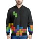 thumbnail image 2 of Chaqueta con cremallera y estampado de consola de juegos para hombre, sudadera informal de manga larga con estampado 3D de bloques, chaquetas de gran tamaño, 2 of 4