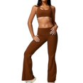 thumbnail image 5 of Workout Sets Gift compatible Women 2 Piece Sleeveless Rackerback Sport Bra Tops & High Waist Flared Leggings Gym Tracksuit Sets, 5 of 5