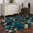 thumbnail image 3 of Kitchen Mats for Floor 3x5 Ft, Teal Orange Abstract Art Non Slip Area Rugs for Kitchen Bedroom Entryway, Geometric Modern Art Washable Carpet Runner Rug Floor Mats for Bedroom Home Decor, 3 of 9
