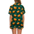 thumbnail image 4 of WTOBBY Women's Casual Halloween Pajama Set Loose Fit Short Sleeve Top with Elastic Waist Shorts Printed Two-Piece Sleepwear Home Lounge Wear Outfit,Army Green L, 4 of 6