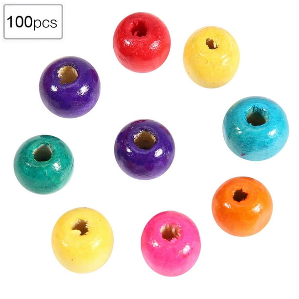 Cuentas Redondas De Madera, 100 Piezas De Accesorios Coloridos Para Manualidades, Cuentas De Madera, Moda Y Accesorios De Ropa Creativos Para Caja De Almacenamiento, Artesanías De ANGGREK Otros