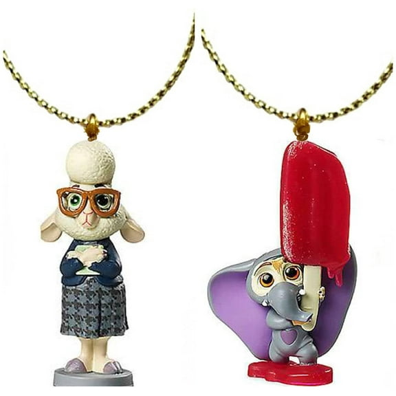 Zootopia Mayor Bellwether Lamb & Elephant Set Ornament Figure Figurine PVC Charm