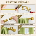 thumbnail image 5 of Curtain Rods For Windows 32-144 Inch  1 Adjustable Flash Rod Set With Brackets Easy Install, 5 of 7