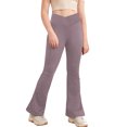 thumbnail image 2 of TZEWGL Girls Spring Summer Solid Full Length Flared Pants For Girl Yoga Leggings Flared Pants Clothes For Kids size 4-5T, 2 of 8