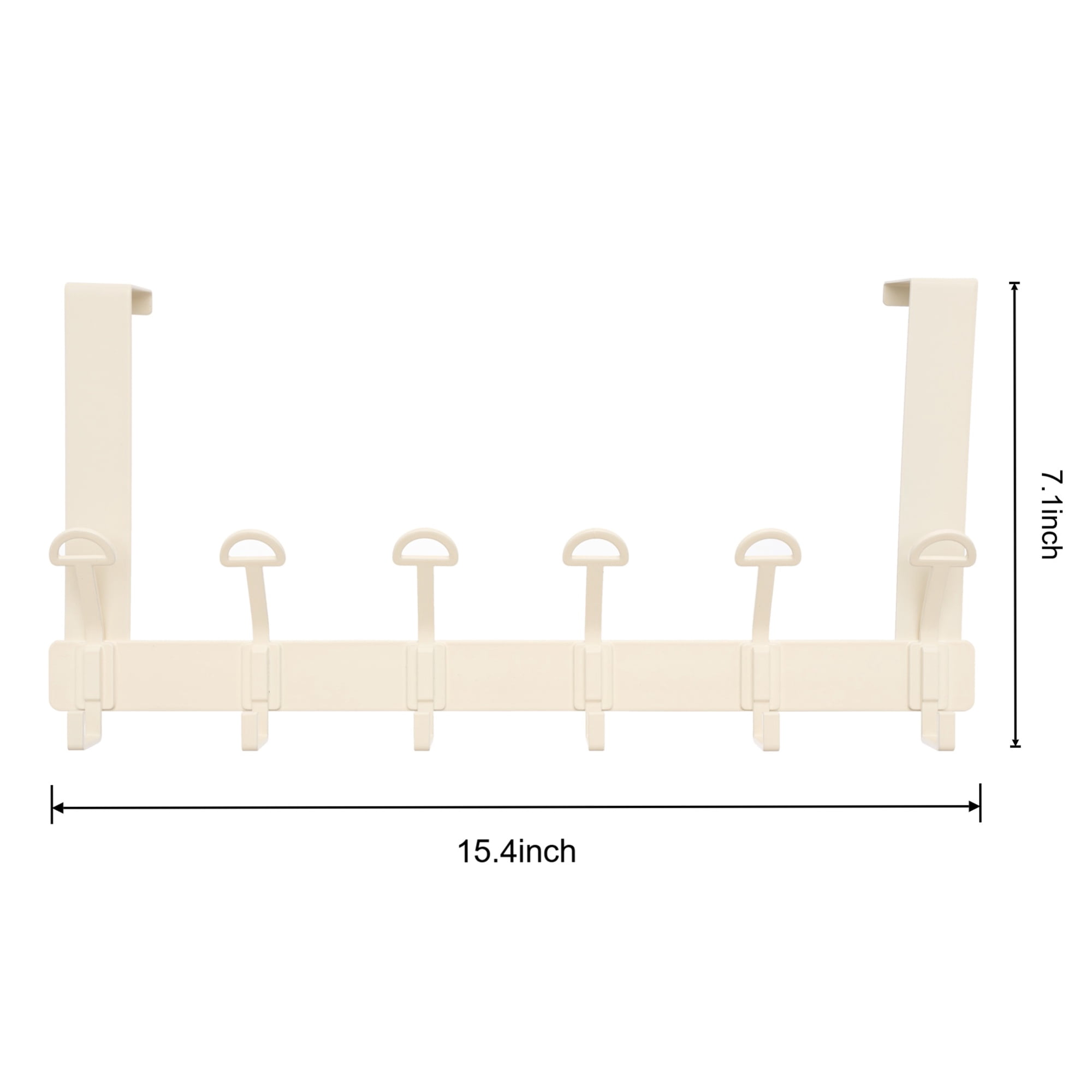 Unique Bargains Coat Rack Wall Mount with 6 Hooks for Entryway Bedroom White 15.4"x7.1"