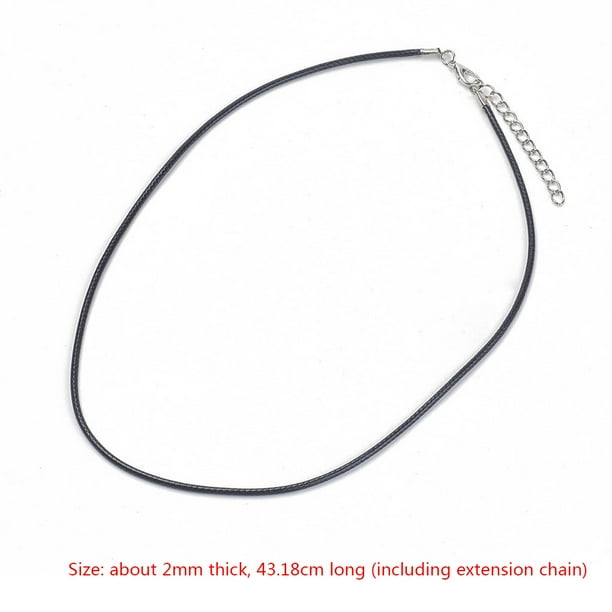 vonky 100pcs Black Wax Leather Cord Necklace Rope wax thread Chain Clasp String Thread Cable Jewelry Making Accessories