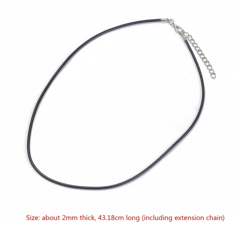 Stainless Steel Clasp 2mm Black Wax Leather Necklace Cord String Chain  14-32