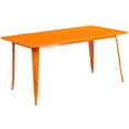 thumbnail image 4 of Flash Furniture Commercial Grade 31.5" x 63" Rectangular Orange Metal Indoor-Outdoor Table Set with 4 Stack Chairs, 4 of 5