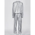 thumbnail image 2 of Raenseen Men and Women Heavy Duty Sauna Suit Long Sleeve Elastic Cuff Top Pullover and Harem Pants Grey 3XL, 2 of 9