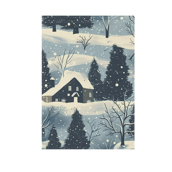 Snow House Tree Garden Flag 12X18 Double Sided Yard Flags for Outside Outdoor All Seasonal Decoration