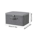 thumbnail image 3 of Flip-Top Storage Bin, 18x14x10 Inch Large Capacity Cloth Organizer Box for Clothes Wardrobe, Foldable Fabric Cubes for Bedroom Closet, Gray Storage Container, 3 of 7