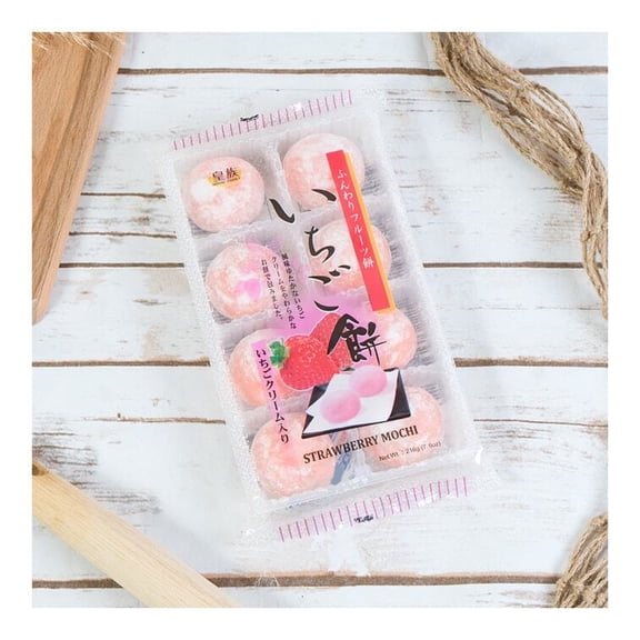 Strawberry Mochi Rice Cakes 8 Pieces 7.6oz