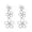 White, variant on Triple Flower Dangle Earrings for Women Sterling Silver Post Cubic Zirconia Earrings Floral Tassel Drop Studs Dainty Fashion Ear Jewelry