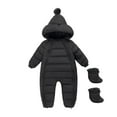 thumbnail image 3 of Toddler Snowsuit Cute Down Coat Hooded Romper for Baby Winter Coat Warm Windproof Long Sleeve Baby Boy Clothes for Little Boys 3-6 Months, 3 of 3