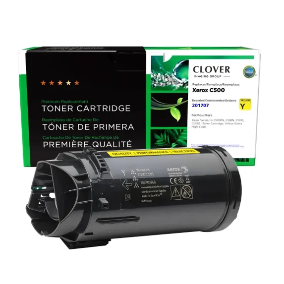 Remanufactured Clover Imaging Extra High Yield Yellow Toner Cartridge compatible with Xerox 106R03868