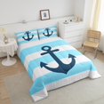 thumbnail image 4 of Erosebridal Anchor Comforter Sets,Nautical Theme Comforters & Duvets,Stripes Decor,Reversible,Breathable,2Pcs, 4 of 8