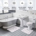 thumbnail image 5 of Spring Flower Bath Mat 3 Piece Bathroom Rug Set, Vintage Farmhouse Light Purple Boho Leaf Non Slip Bath Rug Contour Mat and Toilet Lid Cover, Absorbent Shower Mats Soft Bath Rugs and Mats Sets, 5 of 8