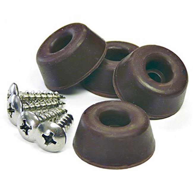 Richelieu America 235959 1 in. TruGuard Screw On Rubber Bumpers, Brown