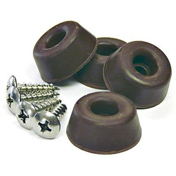 Richelieu America 235959 1 in. TruGuard Screw On Rubber Bumpers, Brown