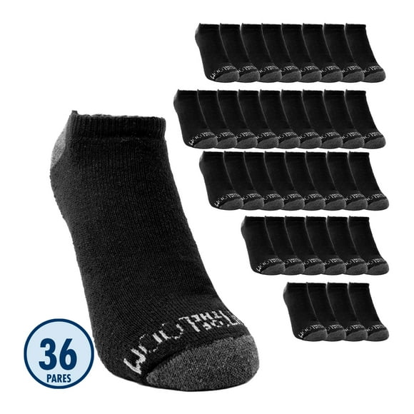 Fruit of the Loom Tin corto Caballero Unitalla Algodón Afelpado Negro 36 pares