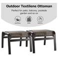thumbnail image 4 of Patio Footstools Outdoor Foot Rest Aluminum Ottomans Samll Seat Wicker Furniture Patio Ottoman 2 Pieces Brown, 4 of 7